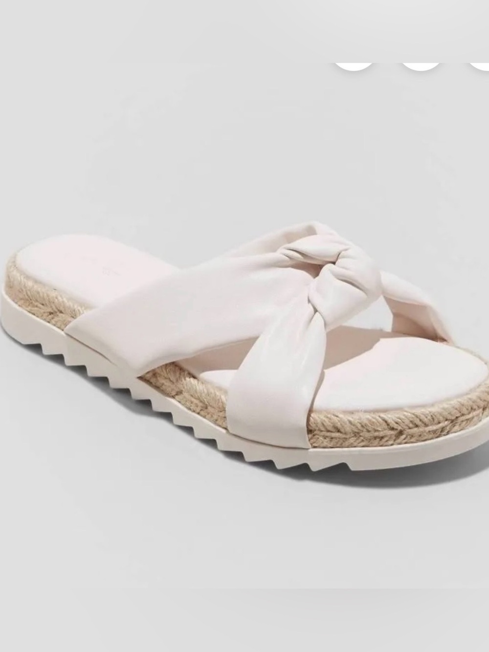 NEW Universal Thread Dena Espadrille Sandal knotted bow detail off-white Size 8